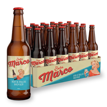 Canette de biere de bouleau artisanale Sodas Marco Quebec 355ml