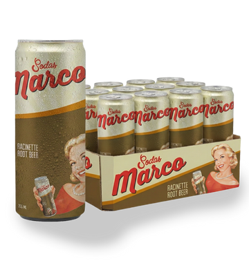Caisse de 12 canettes de racinette Sodas Marco